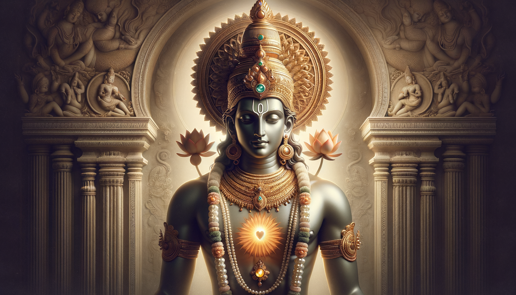 Discover the Complete Sacred Symbolism of Vishnu’s Kirita Mukuta and Kaustubha Gem