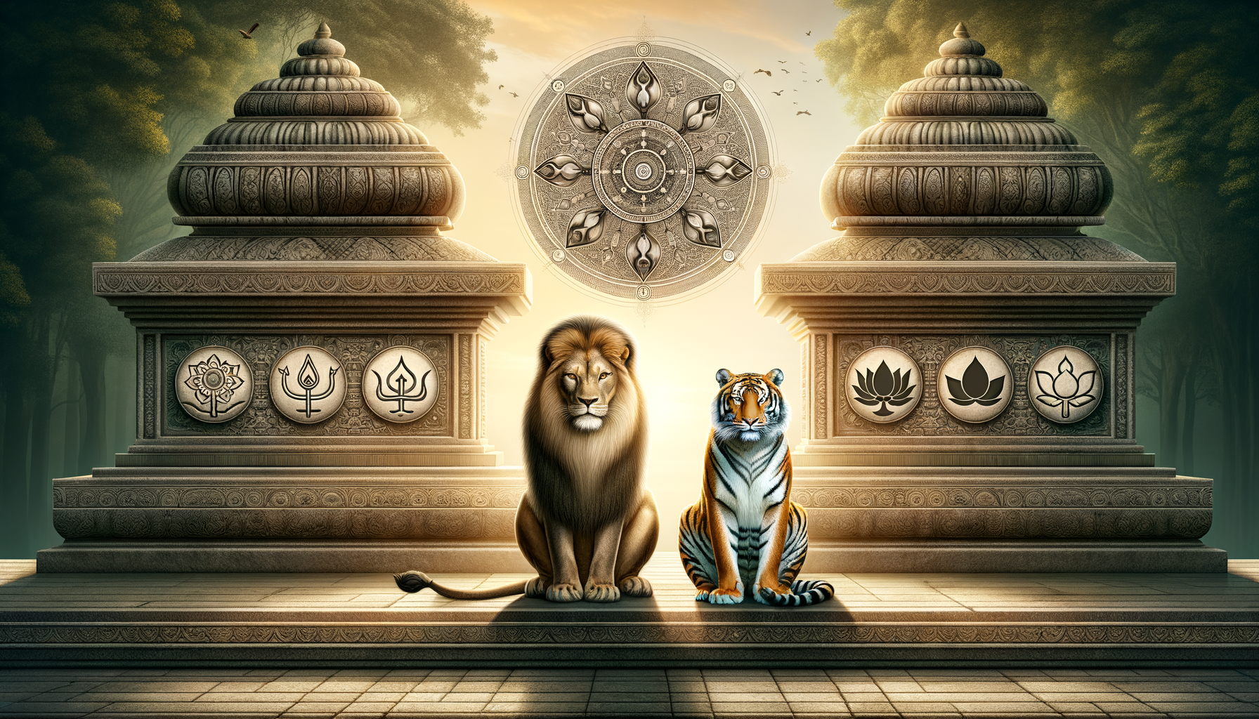 Lions and Tigers in Hindu Scriptures: Powerful Symbols of Dharma, Shakti, and Dharmic Unity