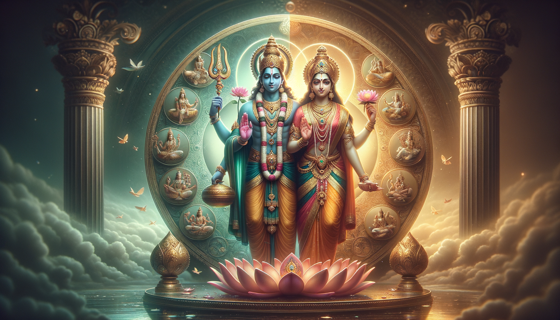 Vaikuntha Kamalaja: The Awe-Inspiring Union of Vishnu and Lakshmi Symbolizing Sacred Balance