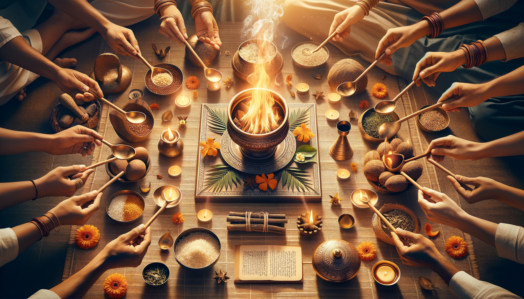 Yajna, Yaga, and Homam Explained: Vedic Fire Rituals, Inner Tyaga, and Dharmic Unity