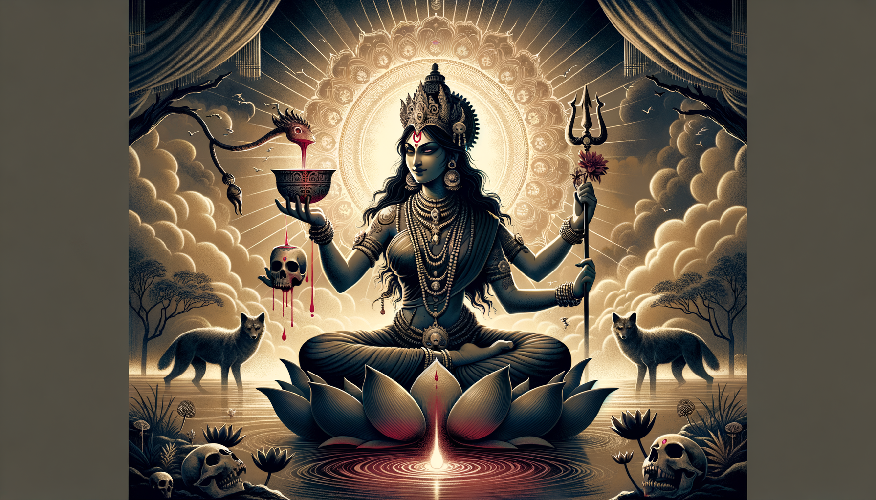 Chamunda Devi’s Skull Cup (Kapala): Fierce Symbolism of Protection, Purification, and Grace