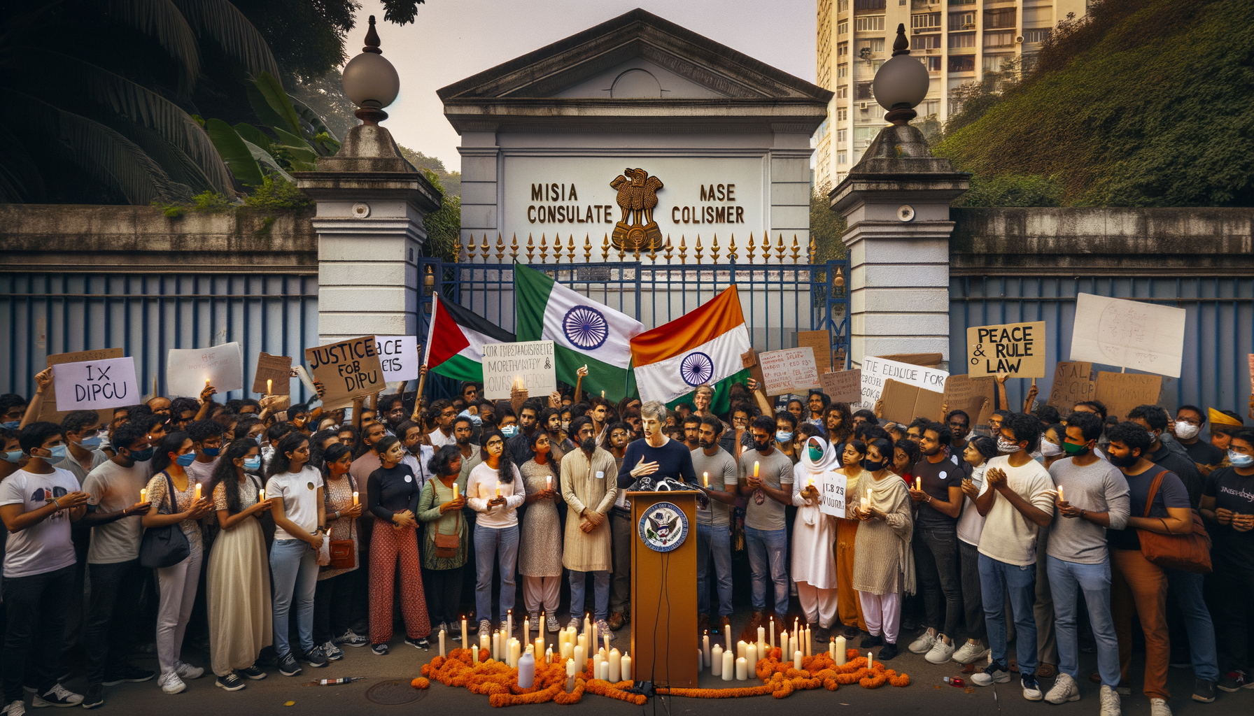Grief and Solidarity in Kolkata: Protest Near Bangladesh Mission After Mymensingh Killing