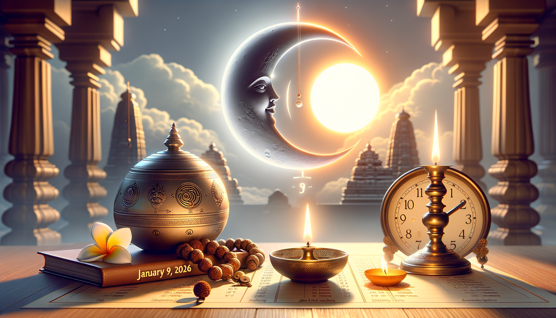 January 9, 2026 Panchang: Sashti to Saptami Tithi Timing, Auspicious Cues, Spiritual Insights