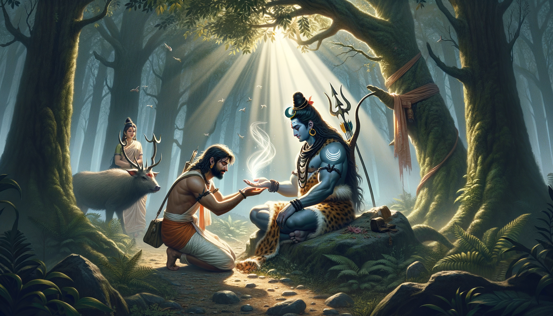 Kiratamurti Unveiled: Shiva as Hunter Grants Arjuna the Pashupatastra in Mahabharata
