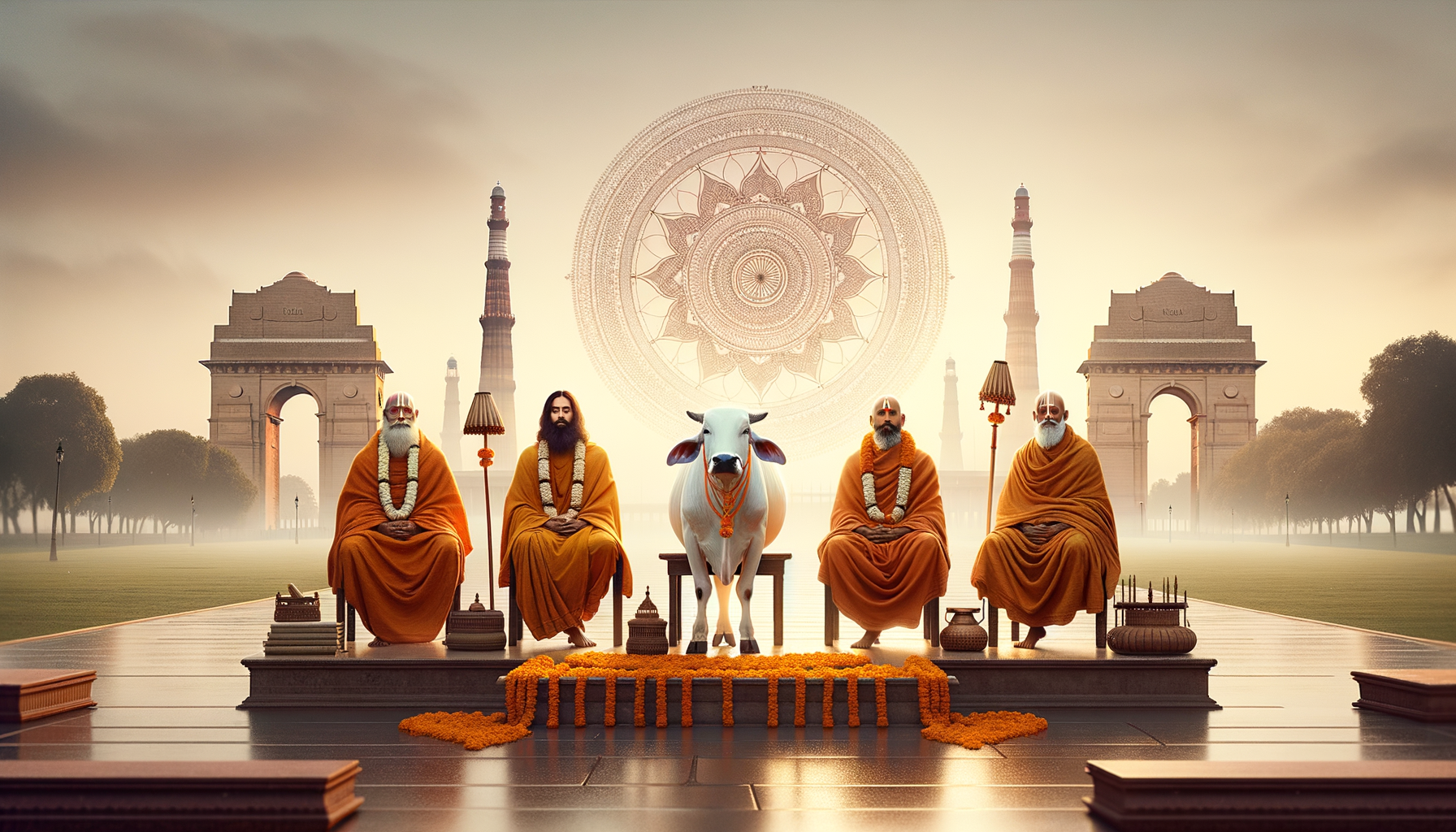Historic Unity: Four Shankaracharyas to Grace Delhi’s ‘Gau Mata Rashtra Mata’ Summit After 19 Years