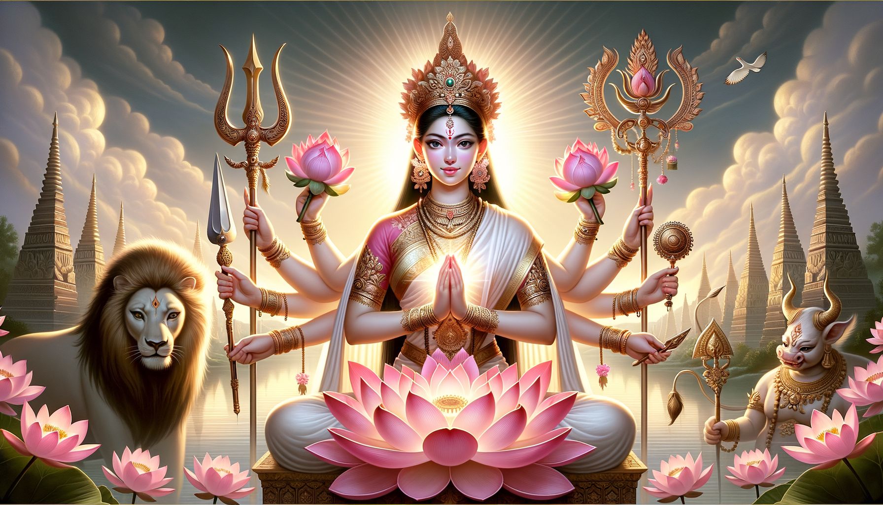 Lotus of Wisdom in Durga’s Hand: Padma, Shakti, and the Defeat of Mahishasura