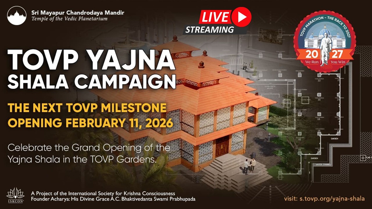 Historic TOVP Yajna Shala Inauguration at Sri Dham Mayapur, Honoring Srila Prabhupada