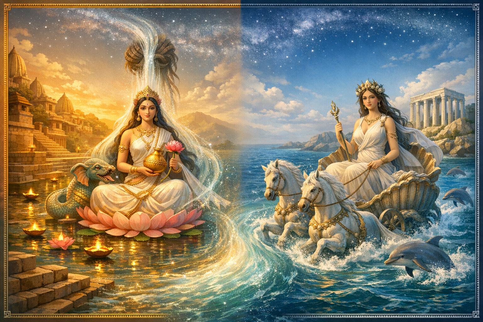 Goddess Ganga vs Amphitrite: A Deep Comparative Study of Sacred Waters and Worldviews