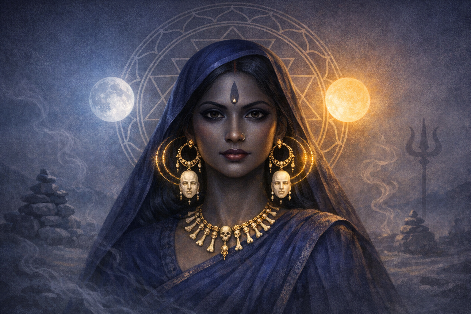 Haunting Wisdom of Guhya Kali: Decoding the Corpse Earrings in Tantric Iconography