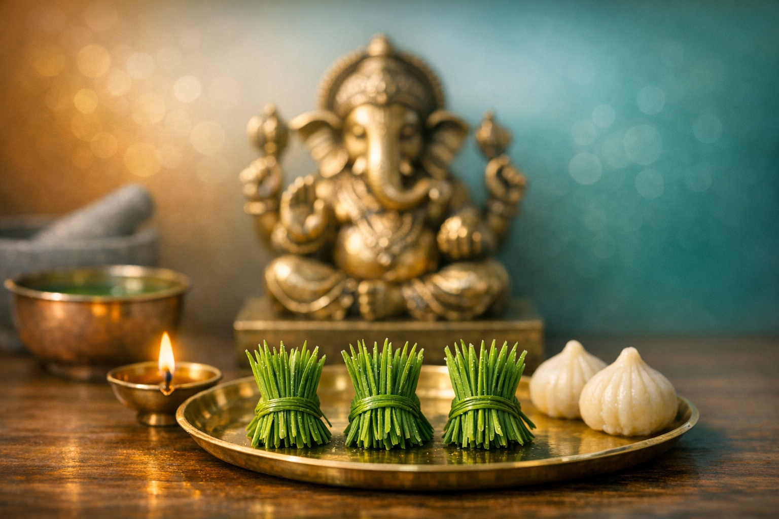 Why Devotees Offer 21 Durva Blades to Ganesha: Analasura Legend, Ayurveda, and Ritual Science