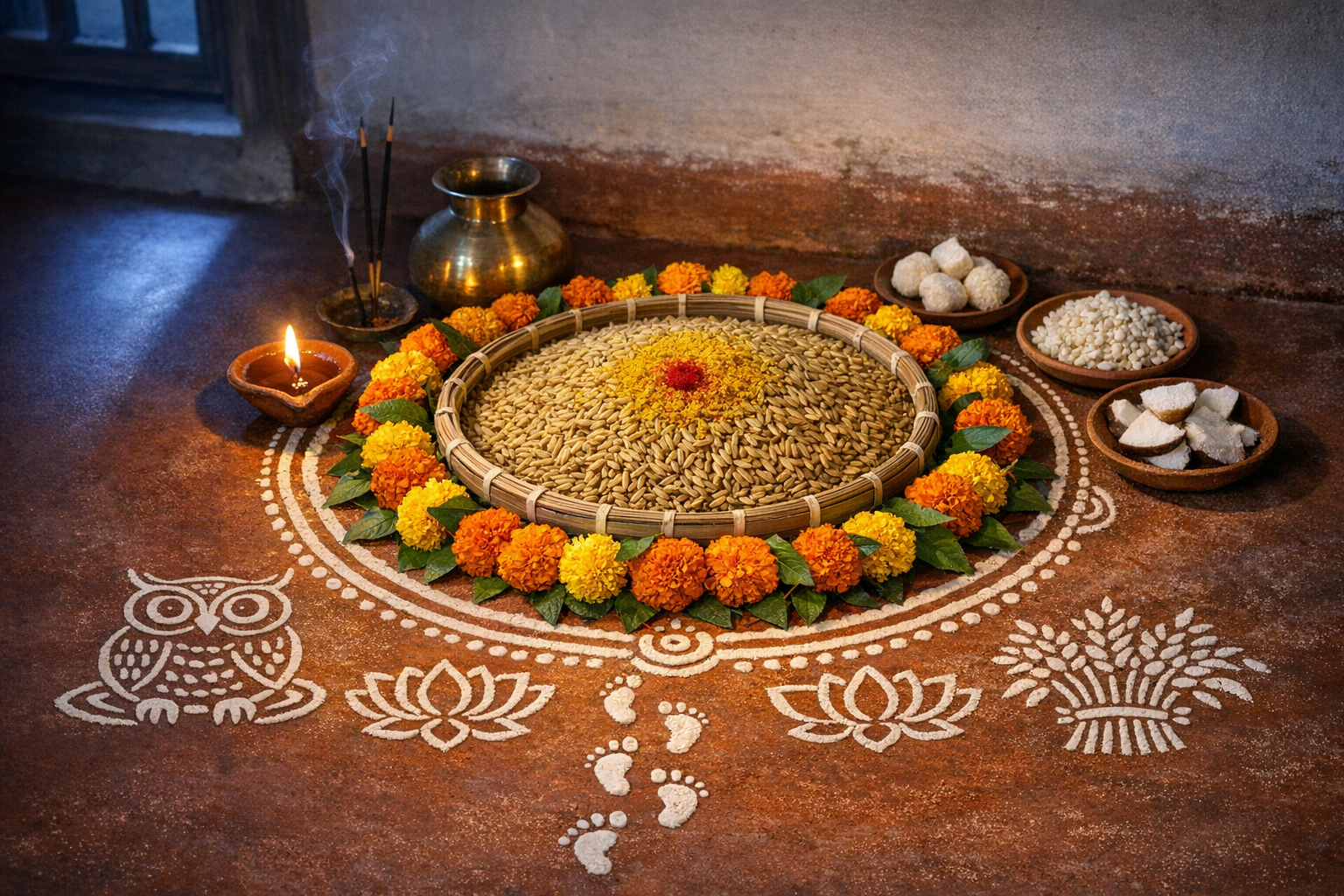 Bedi (Beri) Lakshmi in Bengal: Sacred Grain Altars and the Living Symbolism of Prosperity