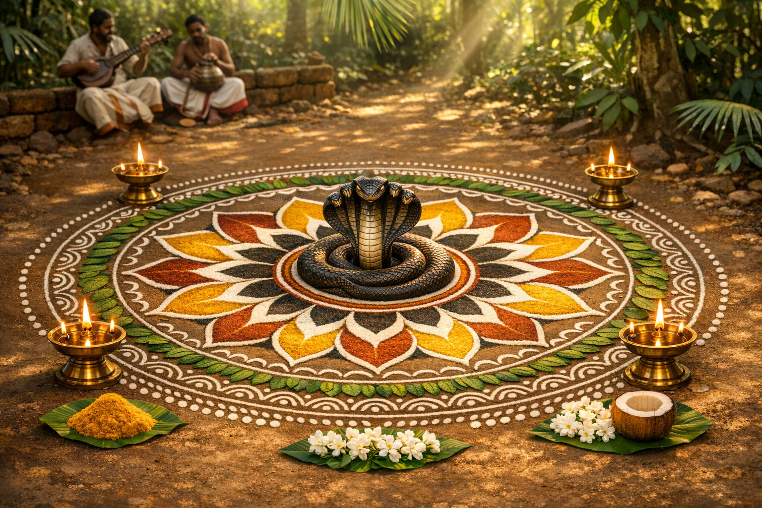 Decoding Nagapadma Kalam: Sacred Serpent Geometry and Rituals in Kerala Snake Temples