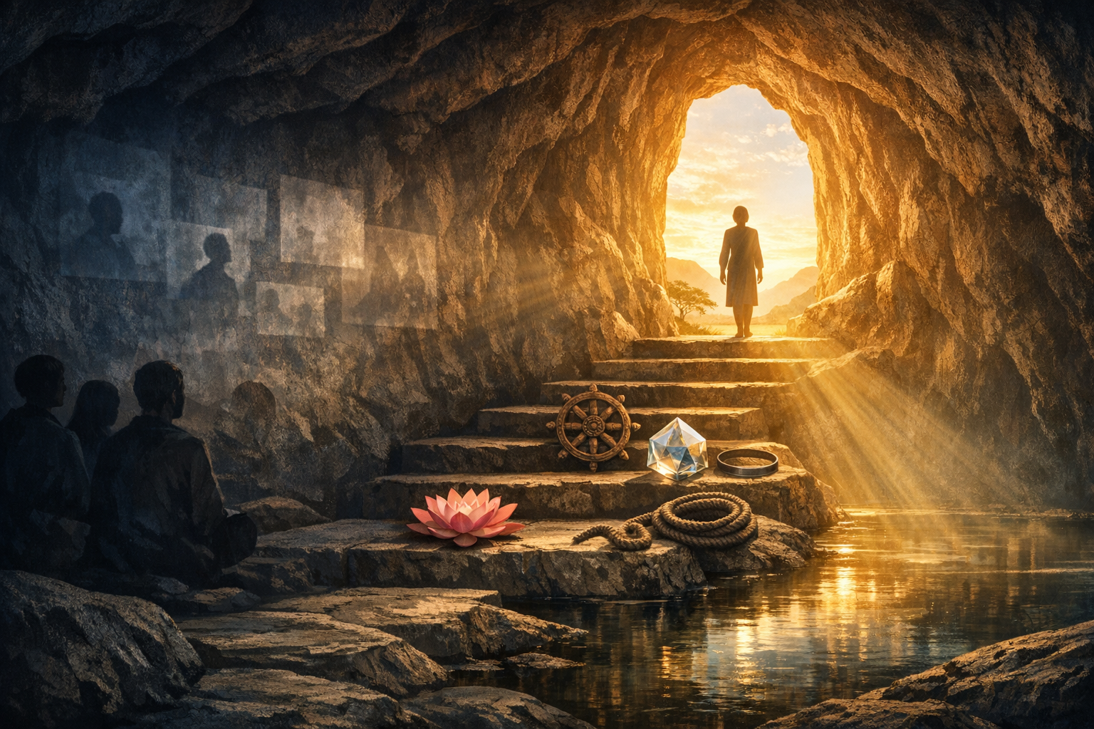 Beyond Shadows: Plato’s Cave, Dharmic Wisdom, and the Mind’s Illusion of Reality