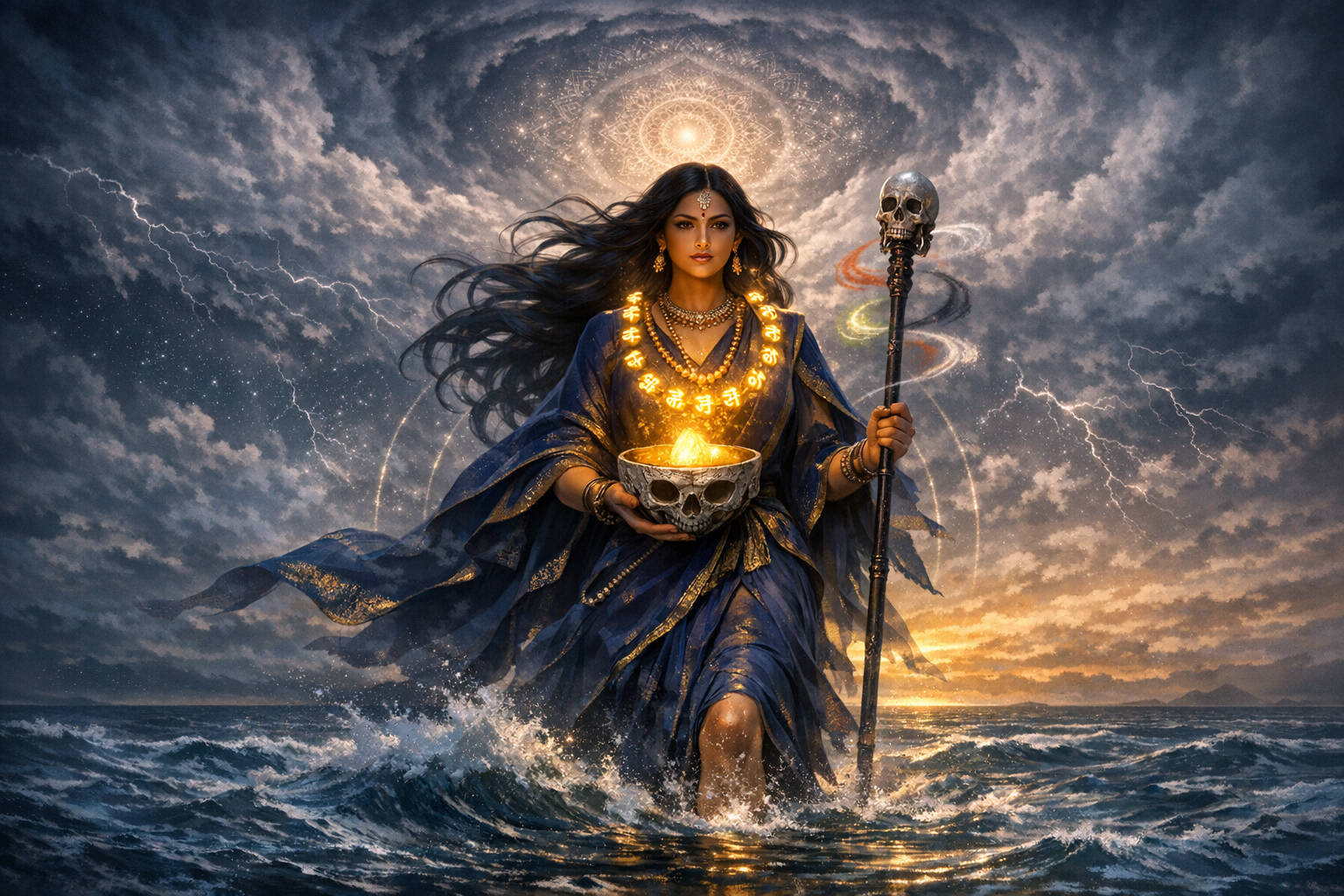 Kapalini: Shakti’s Terrifying Grace and the Awe-Filled Storm that Seeds Creation Cycles