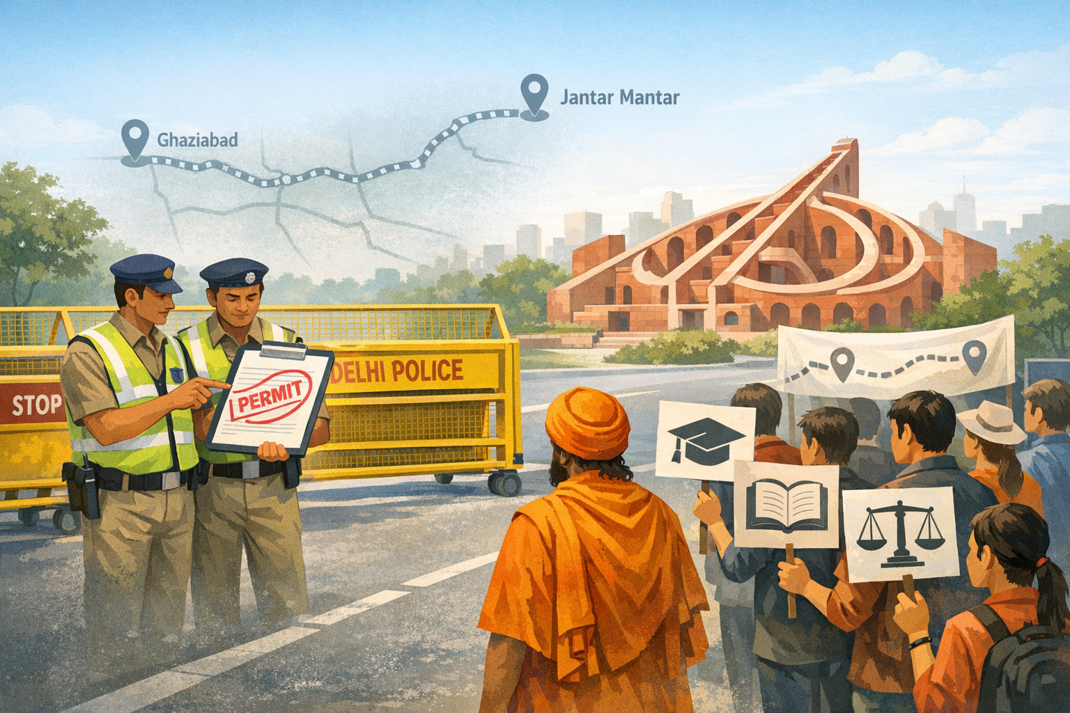 Ghaziabad Police Halt Yati Narsinghanand’s March to Jantar Mantar: UGC Bill Protest Flashpoint