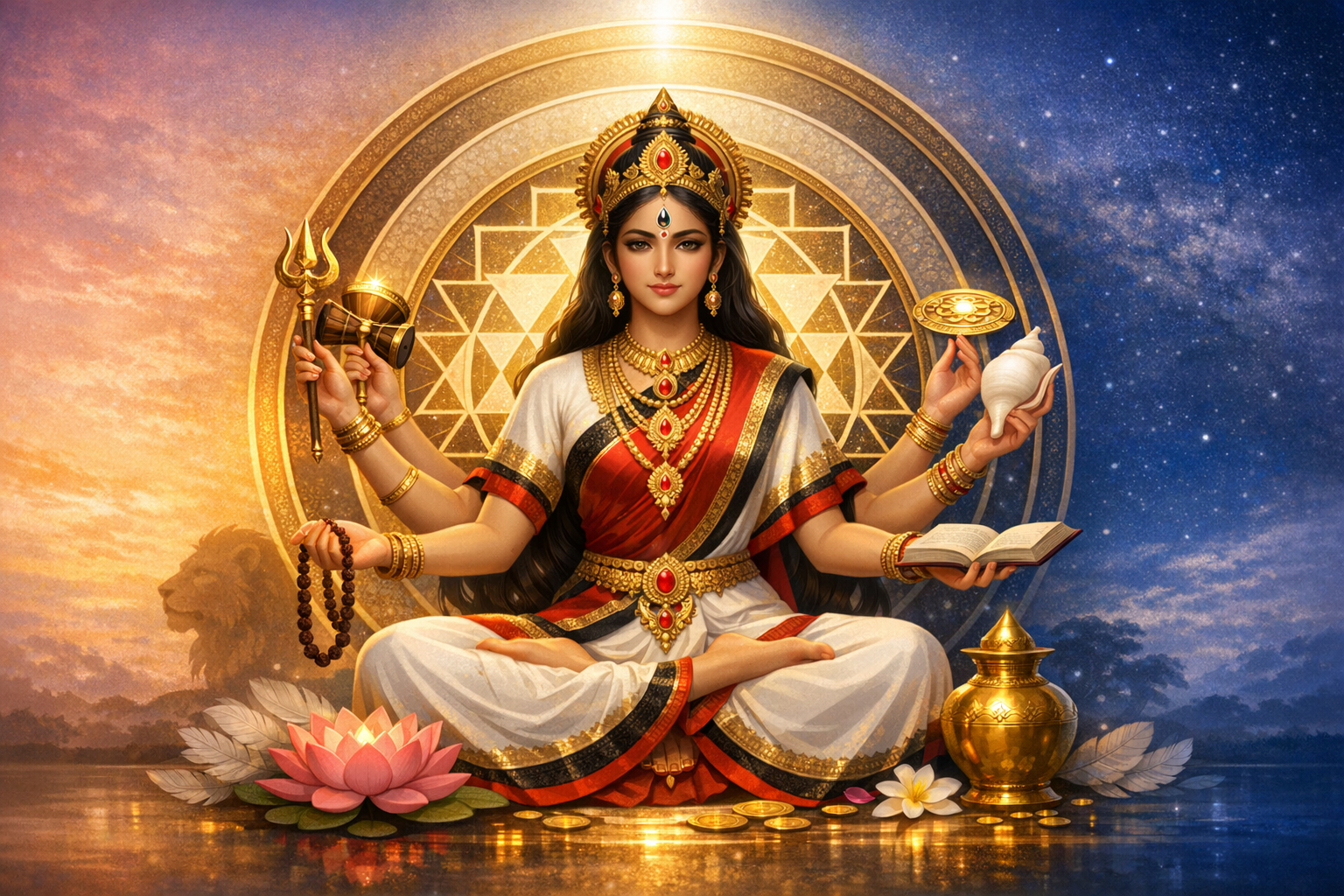 Goddess Trikala: Uniting Trimurti and Tridevi as the Timeless, All-Seeing Power of Shakti