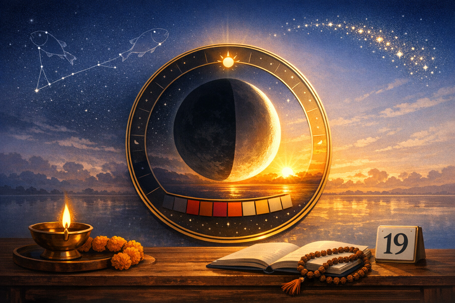March 19, 2026 Panchang: Amavasya to Shukla Pratipada, Essential Muhurta, Nakshatra & Rashi
