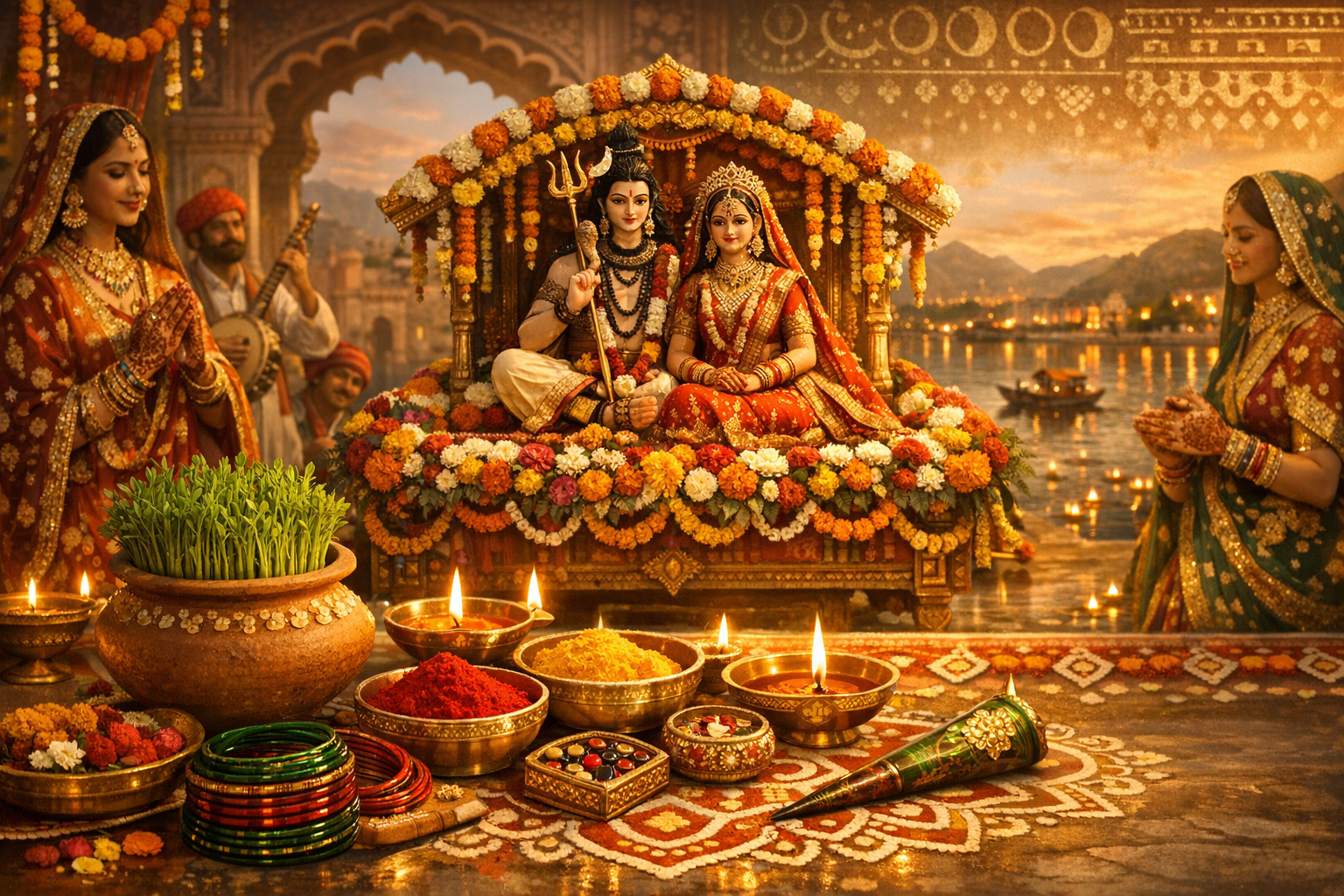 Gangaur 2026: Sacred Gauri–Shiva Vrat, Dates, Vidhi, and Rajasthan’s Grand Processions