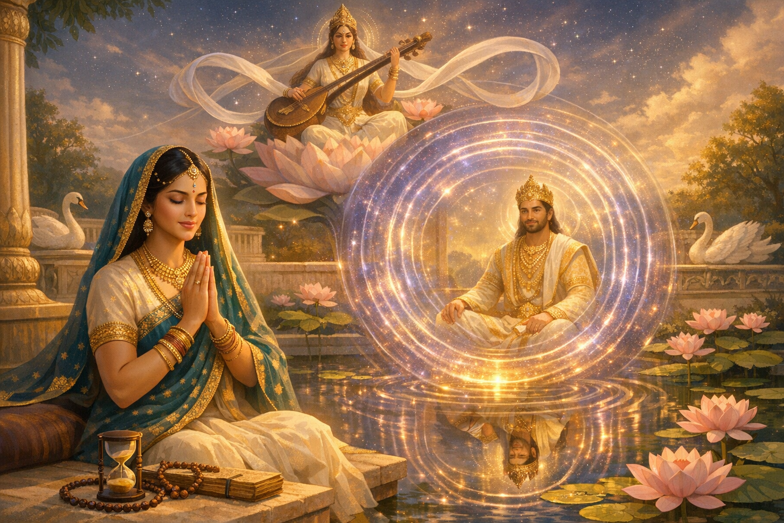 Queen Leela and King Padma in Yoga Vasistha: The Eternal Dance of Desire, Time, and Liberation