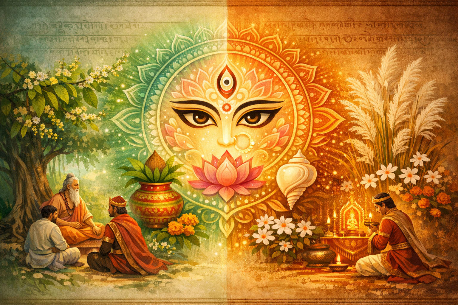 Durga Puja’s Spring Origins: King Suratha, Akal Bodhan, and the Purāṇic Timeline Explained