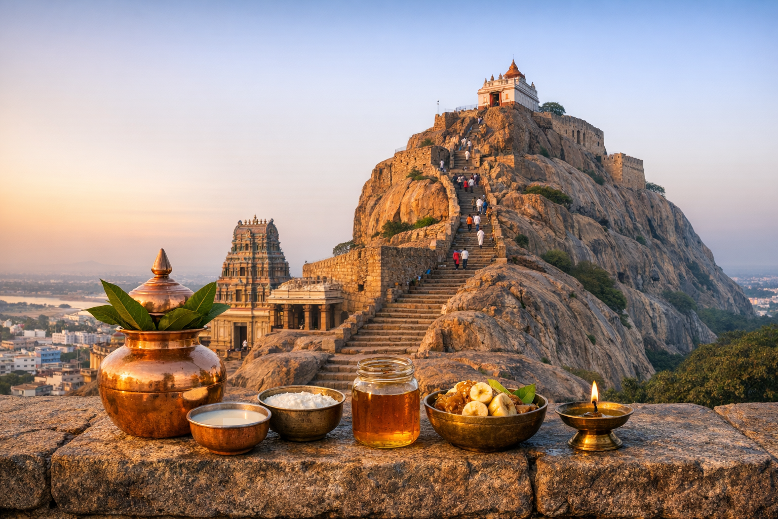 Trichy Rockfort Pilgrimage: Abhishekam, 400 Steps, and Timeless South Indian Heritage