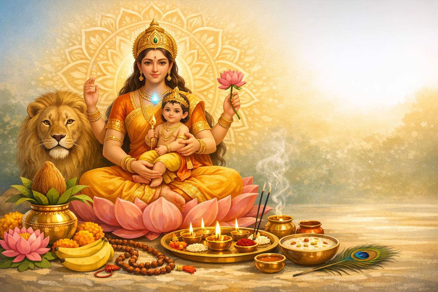 Navratri Day 5 (23 March 2026): Skandamata Puja Vidhi, Mantras, Color, Bhog and Key Rituals