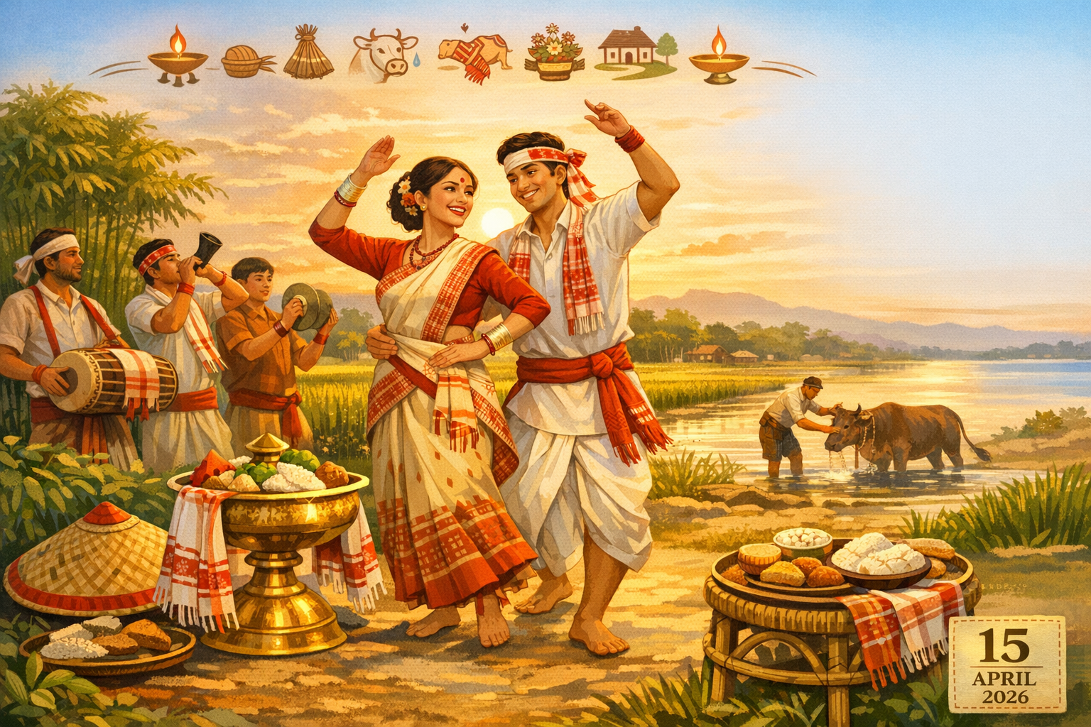 Rongali (Bohag) Bihu 2026: Vibrant Assamese New Year—Date, Seven-Day Cycle, Traditions