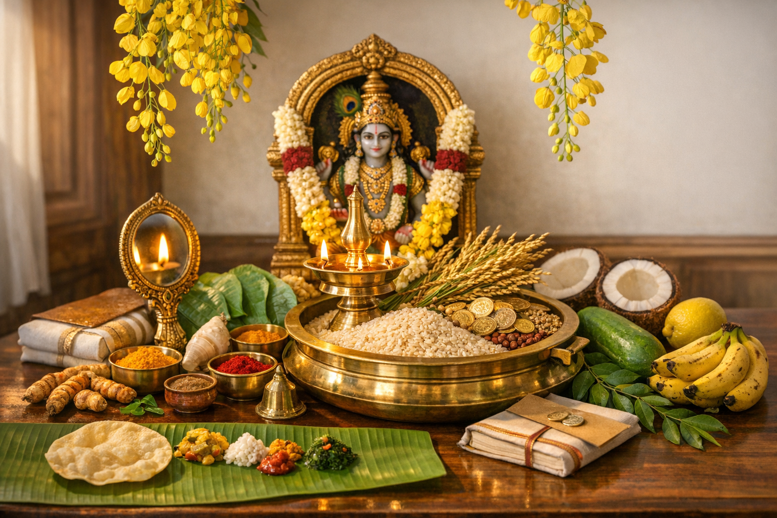 Vishu Festival Rituals and Customs: A Complete Guide to Vishukkani, Kaineettam, and Sadya