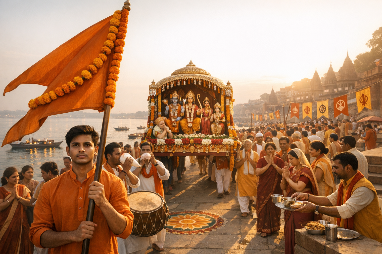 Varanasi’s Shri Ram Navami Procession Pledges Ram Rajya, Seva, and Dharmic Unity