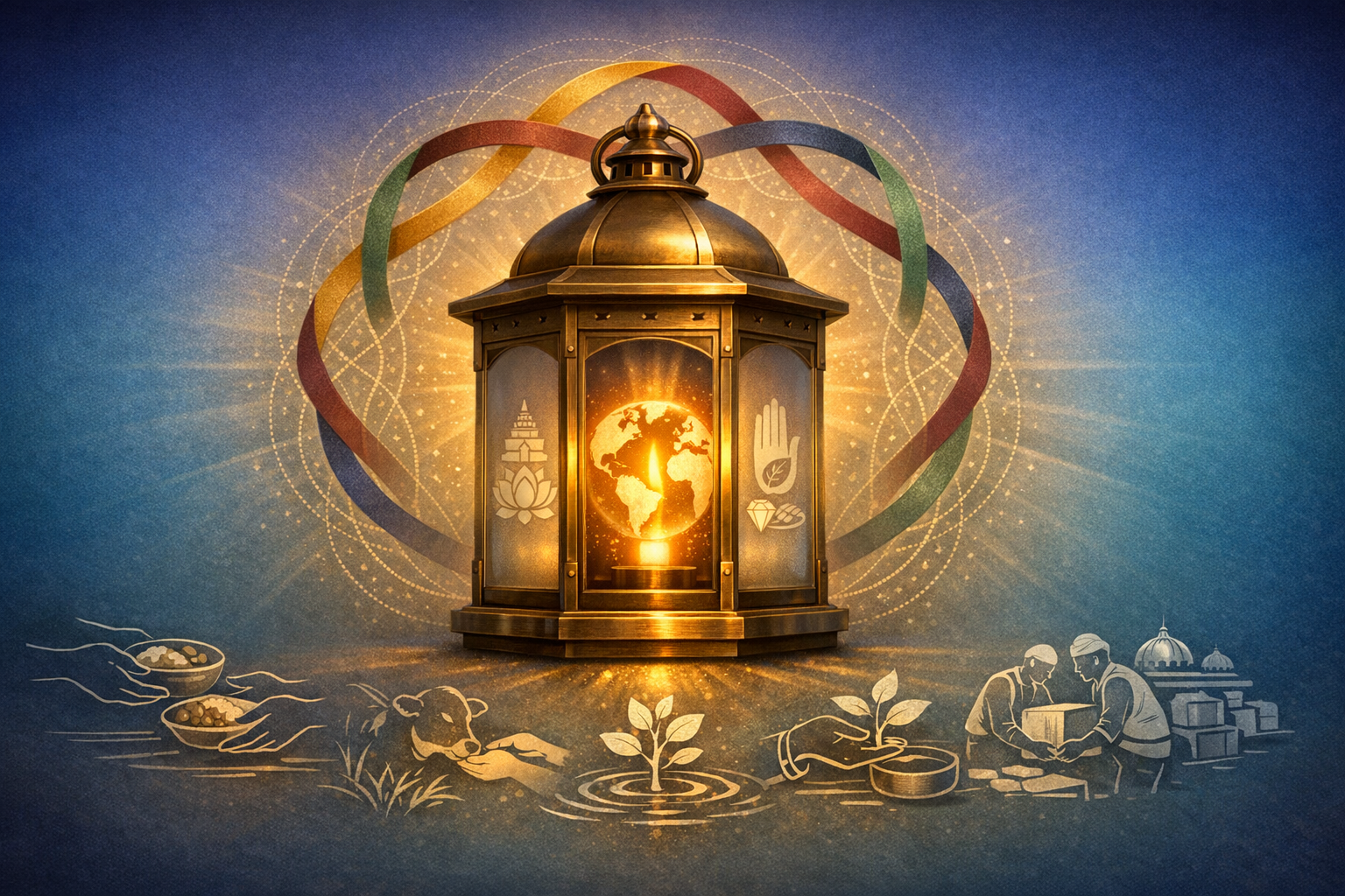 The Lantern of Dayā: Uniting Dharmic Traditions through Compassion, Ahimsa, and Seva