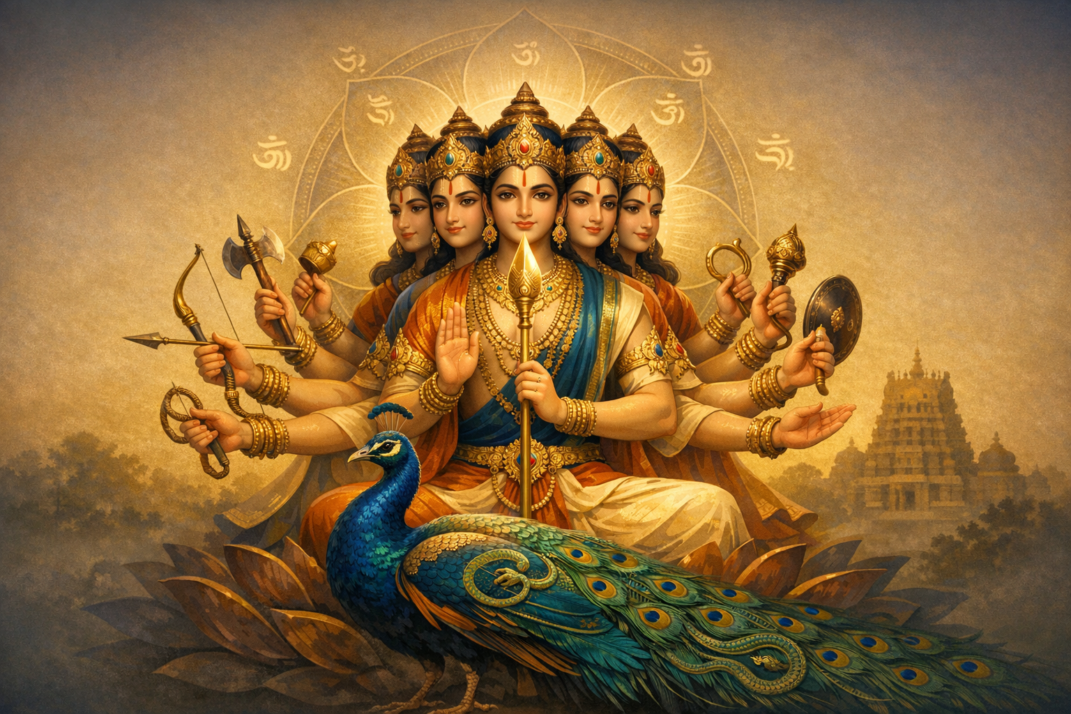 Shanmukha Unveiled: The Sacred Six Faces of Murugan—Names, Symbolism, and Practice