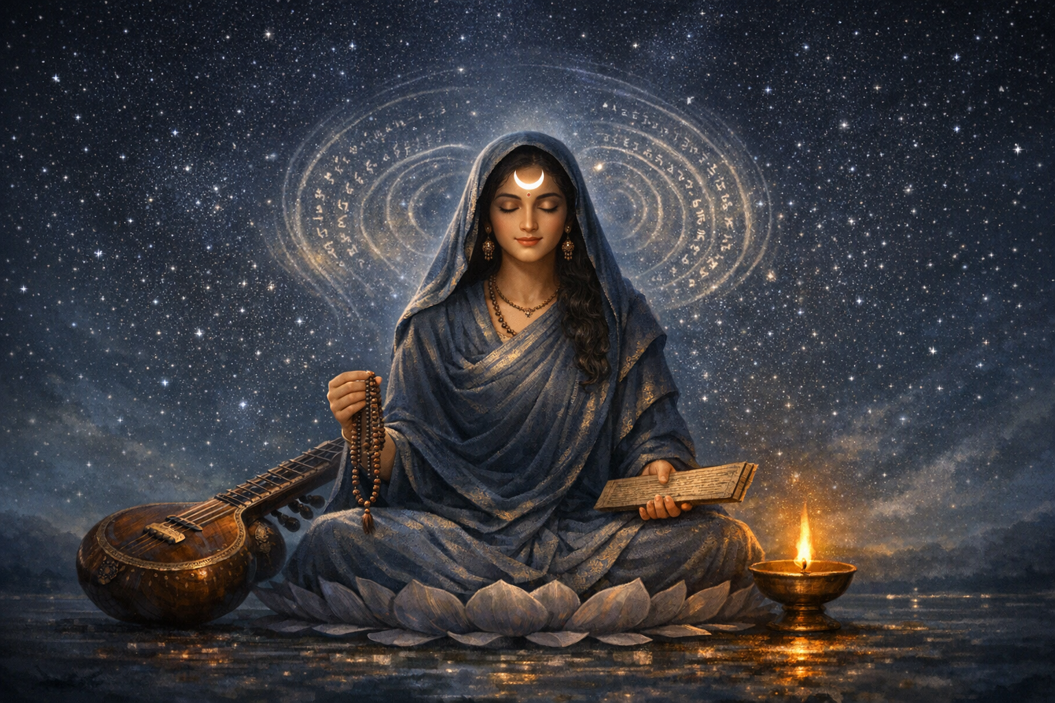 Upashruti: The Luminous Goddess of Night, Oracular Wisdom, and Vedic Revelation