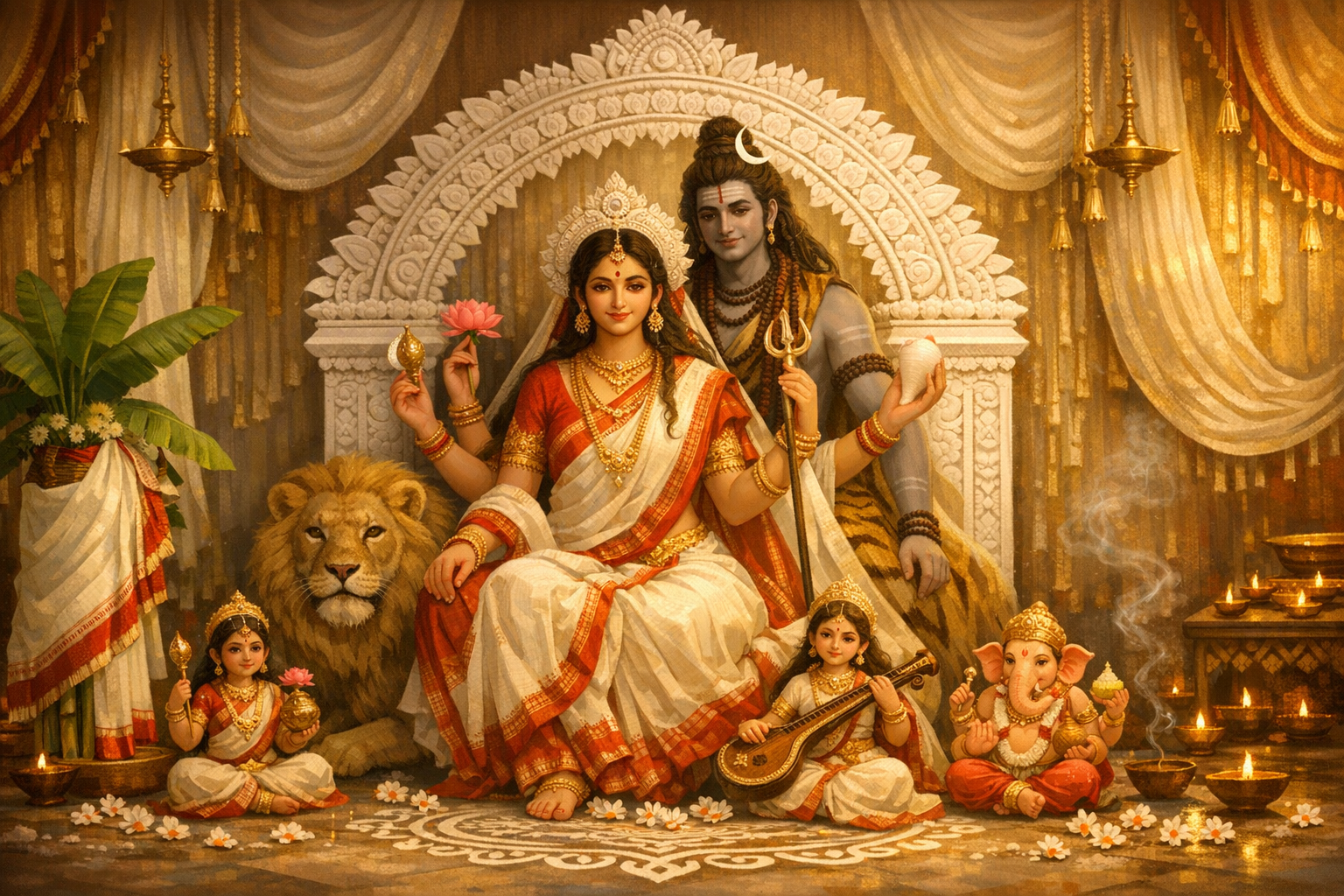 Hargauri Durga in Bengal: Uma’s Tender Homecoming and Her Sacred Union with Shiva