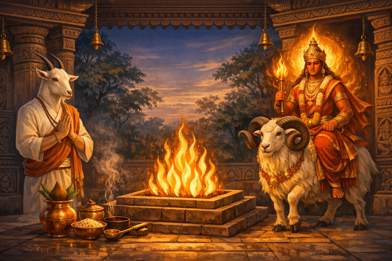 Sacred Goat in Hinduism: Daksha Prajapati’s Goat-Head and Agni Dev’s Mesha Vahana Explained