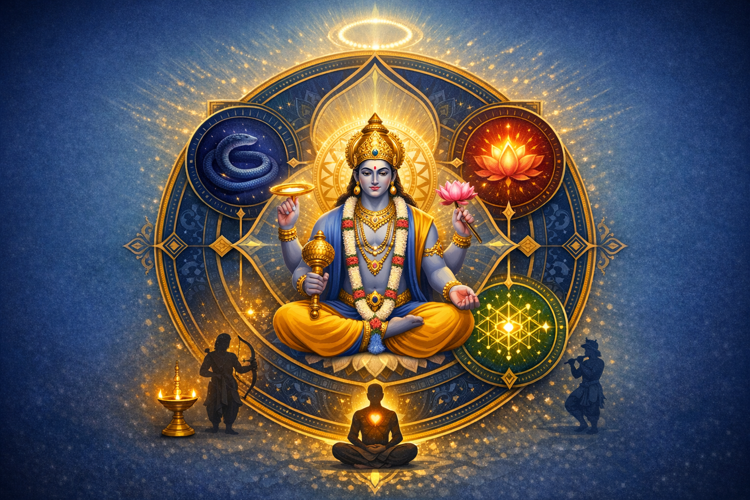 Pancharatra Demystified: Vishnu’s Chaturvyuha and the Four Divine Manifestations Explained