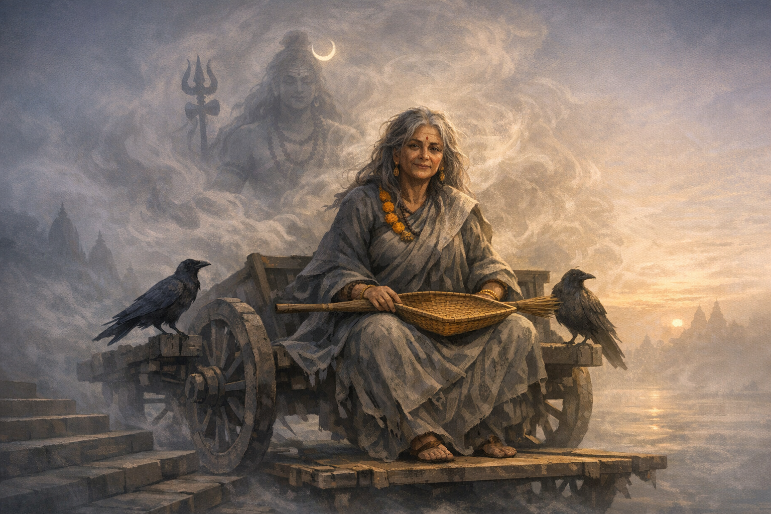 Dhumavati and Shiva Unveiled: Origin Myths, Smoke-Clad Symbolism, and Transformative Wisdom