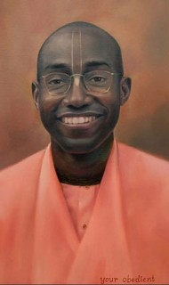 Soft-focus painted portrait of a smiling person wearing glasses and an orange robe-like garment, with subtle vertical forehead lines, on a warm backdrop for an article about management technologies.
