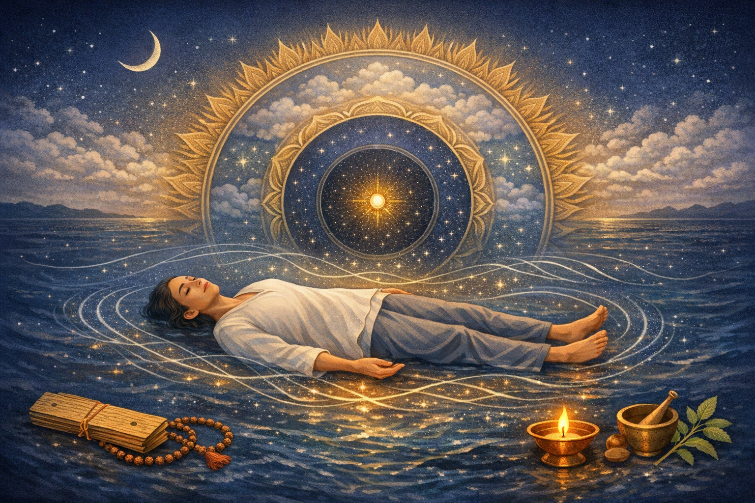 Sacred Science of Nidra: Yogic Sleep in Vedas, Upanishads, and Ayurveda for Whole-Person Wellbeing