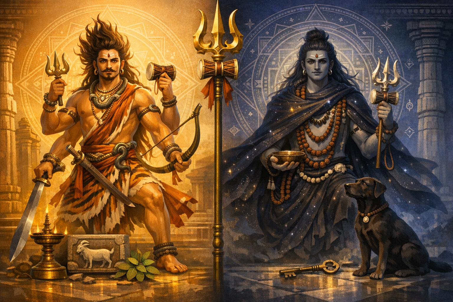 Virabhadra vs Bhairava: Decoding Shiva’s Fierce Twins—Origins, Iconography, Tantra, Temple Worship