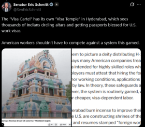 Unpacking the ‘Visa Temple’ Controversy: H‑1B Facts, Faith Traditions, and Senator Schmitt’s Claims