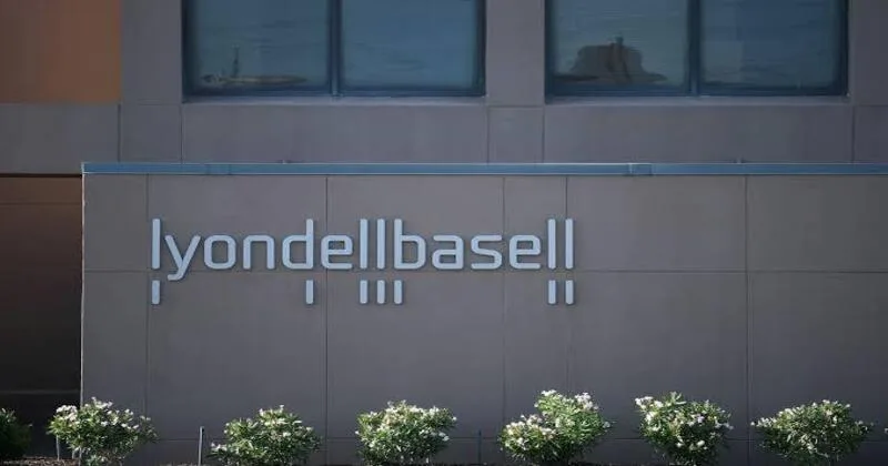 LyondellBasell exterior sign on a corporate building, used for a Bharat report on alleged Anti-Hindu workplace discrimination and Hindu employee removals