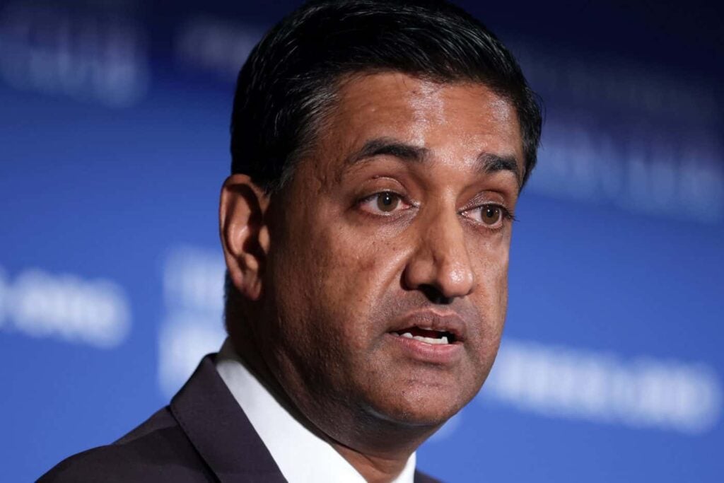 Close-up of Indian-American politician Ro Khanna speaking at a public event, used for a World and Bharat report noting Persecution of Hindus coverage.