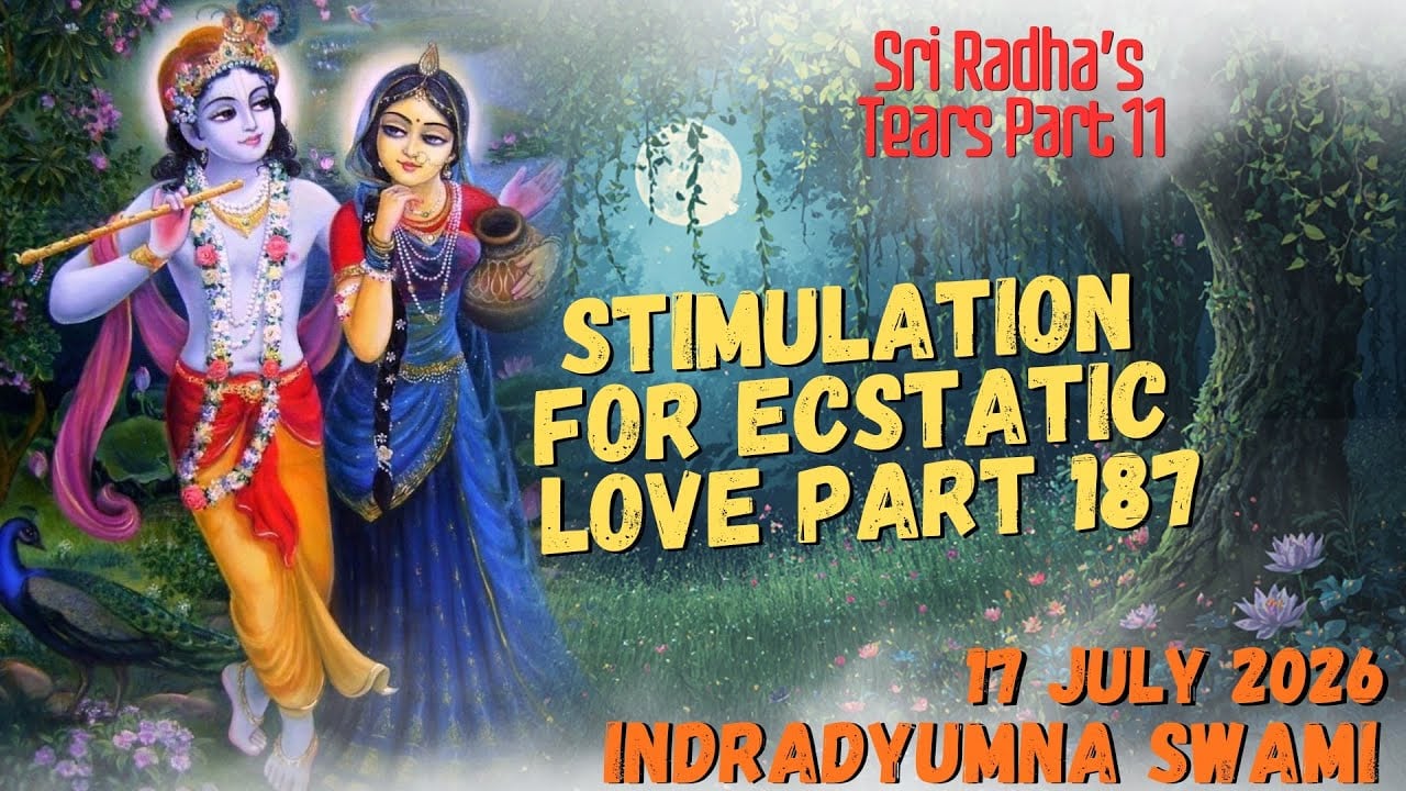 Two ornate figures in a moonlit grove beside the title Stimulation for Ecstatic Love Part 187