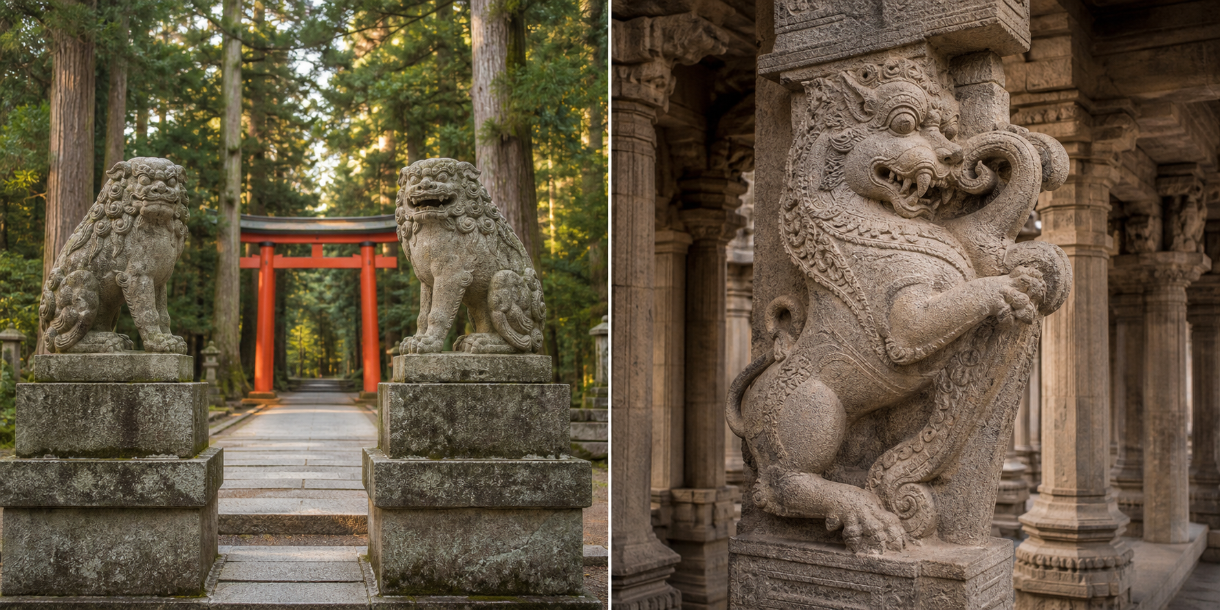Komainu and Yali: How to Read Two Sacred Guardians