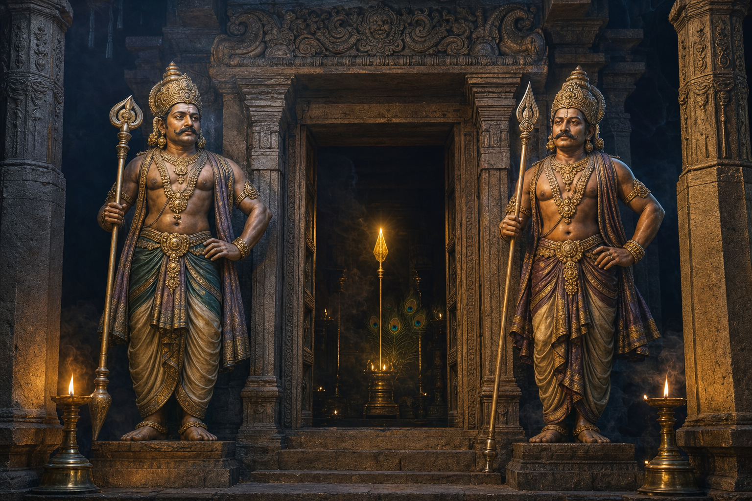 Sumukha and Sudeha: Murugan’s Guardians at the Threshold