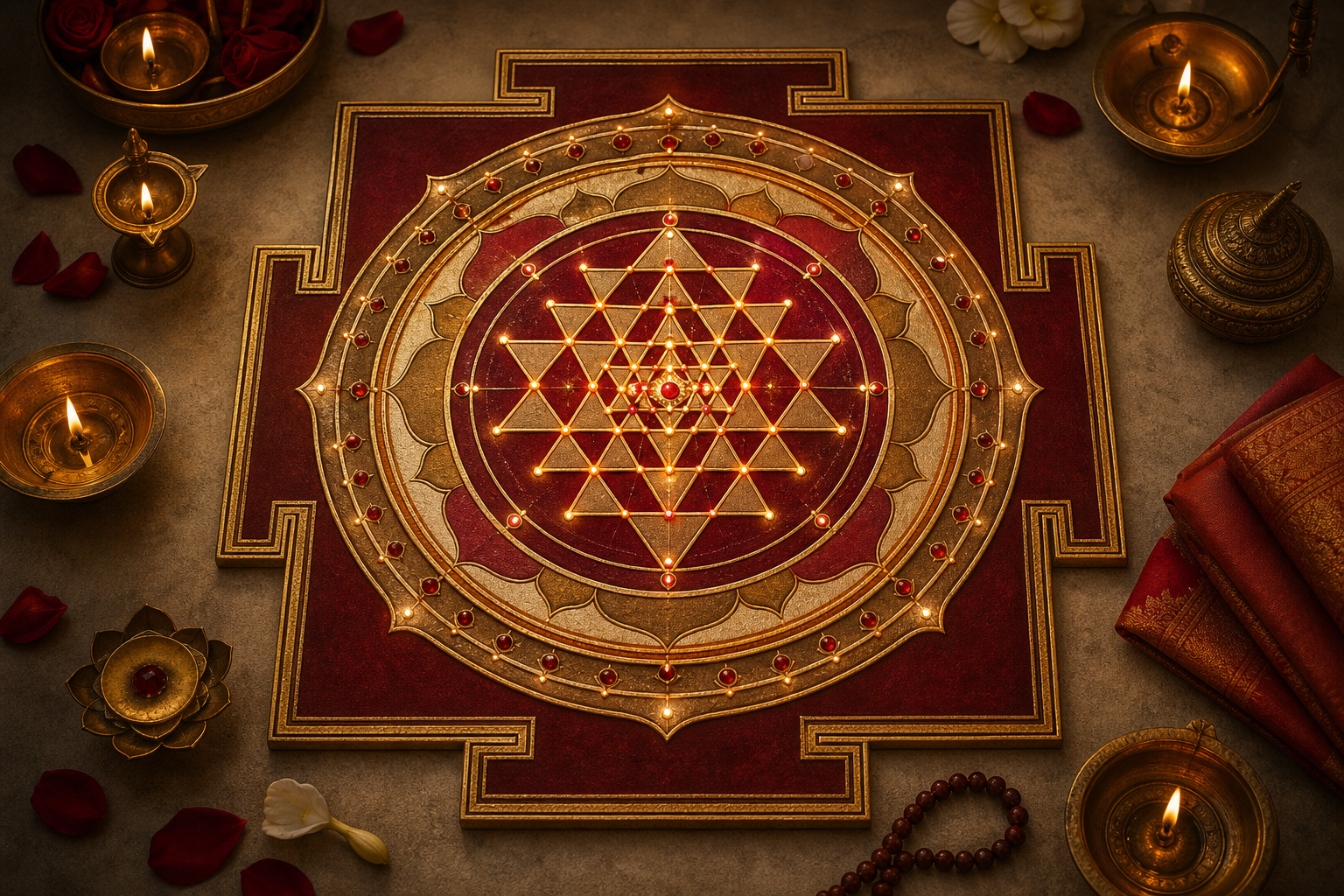 Sri Yantra’s Nine Avaranas and the Goddess at the Center