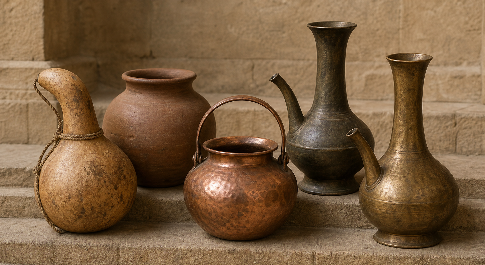 An art historian examines a stone relief, focusing on a figure's water vessel, grip, clothing, and hermitage setting.