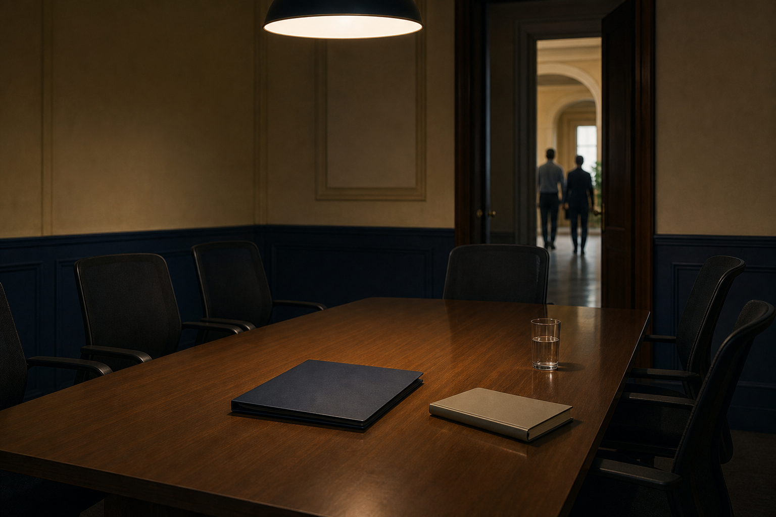 Four connected community scenes show public-space work, values education, welfare assistance, and cooperation across generations.