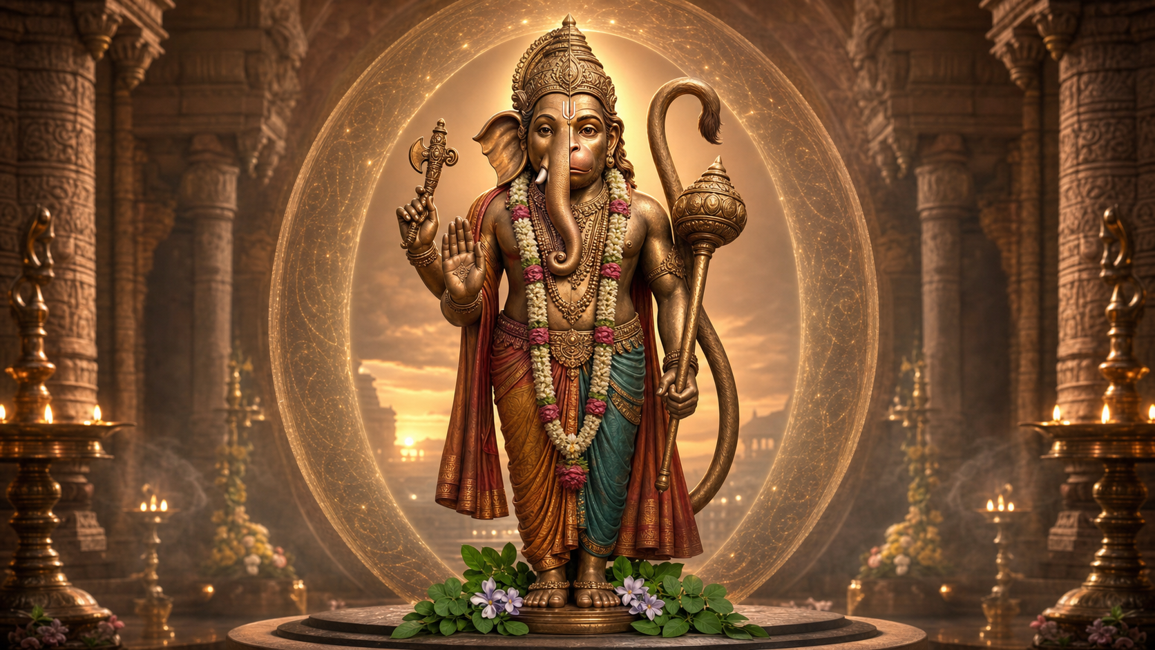 Adhyantha Prabhu Explained: The Sacred Union of Ganesha and Hanuman in Hindu Iconography