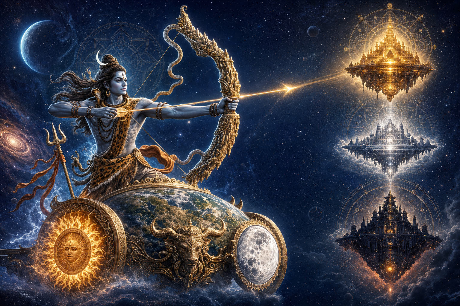 Shiva as the Cosmic Archer: Powerful Symbolism Behind the Destruction of Tripura